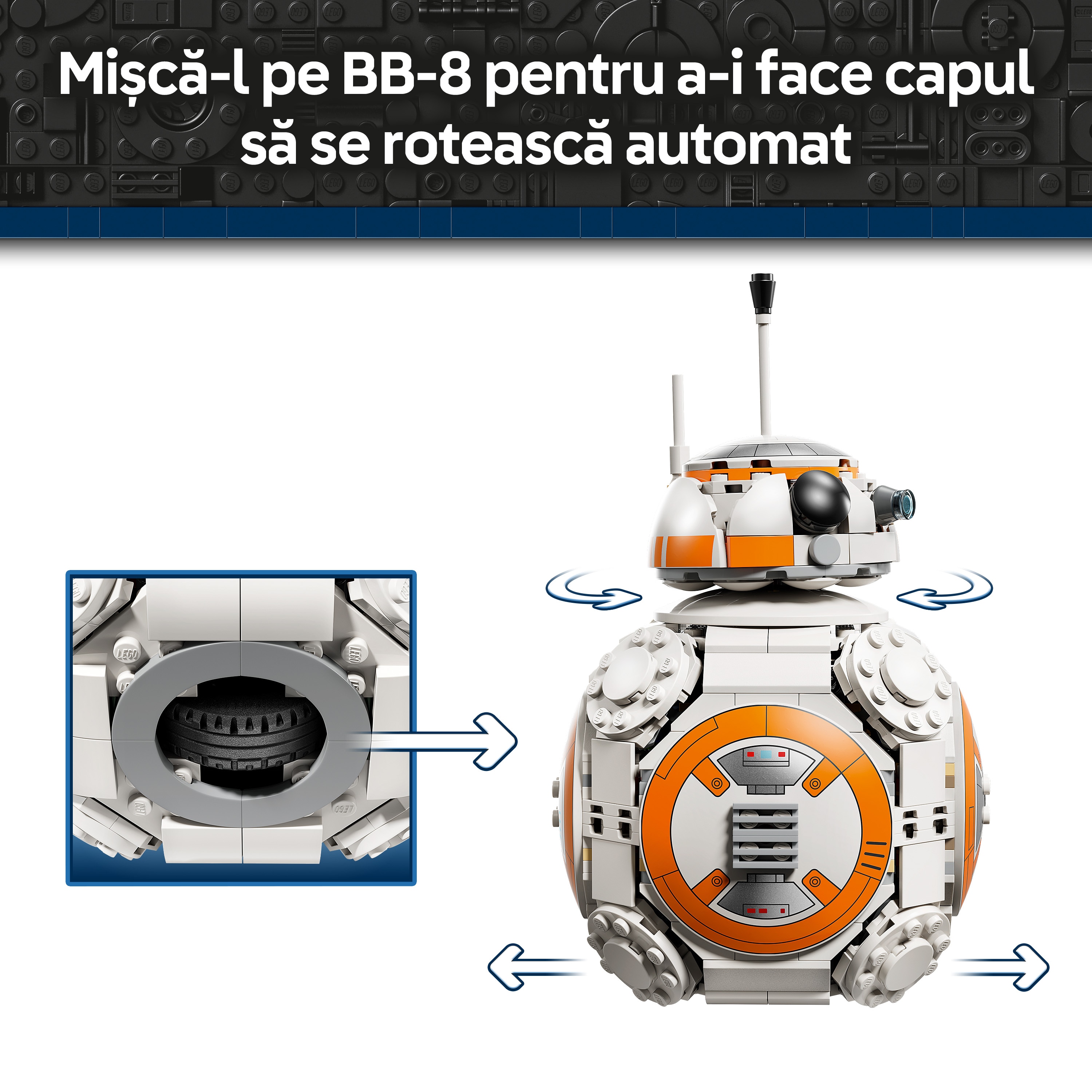 LEGO Star Wars: Droid Astromech BB-8 75452, 10 ani+, 569 piese