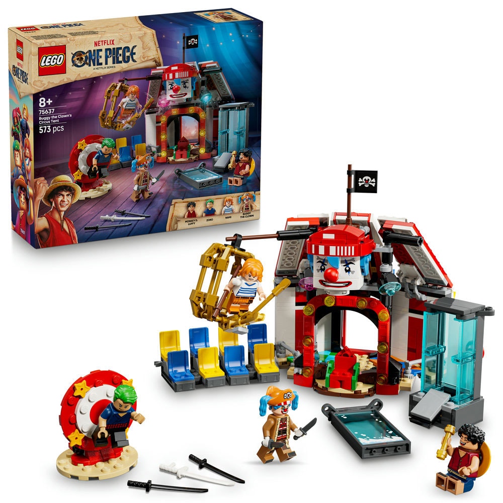 LEGO One Piece: Cortul de circ al clovnului Buggy 756370, 8 ani+, 573 piese