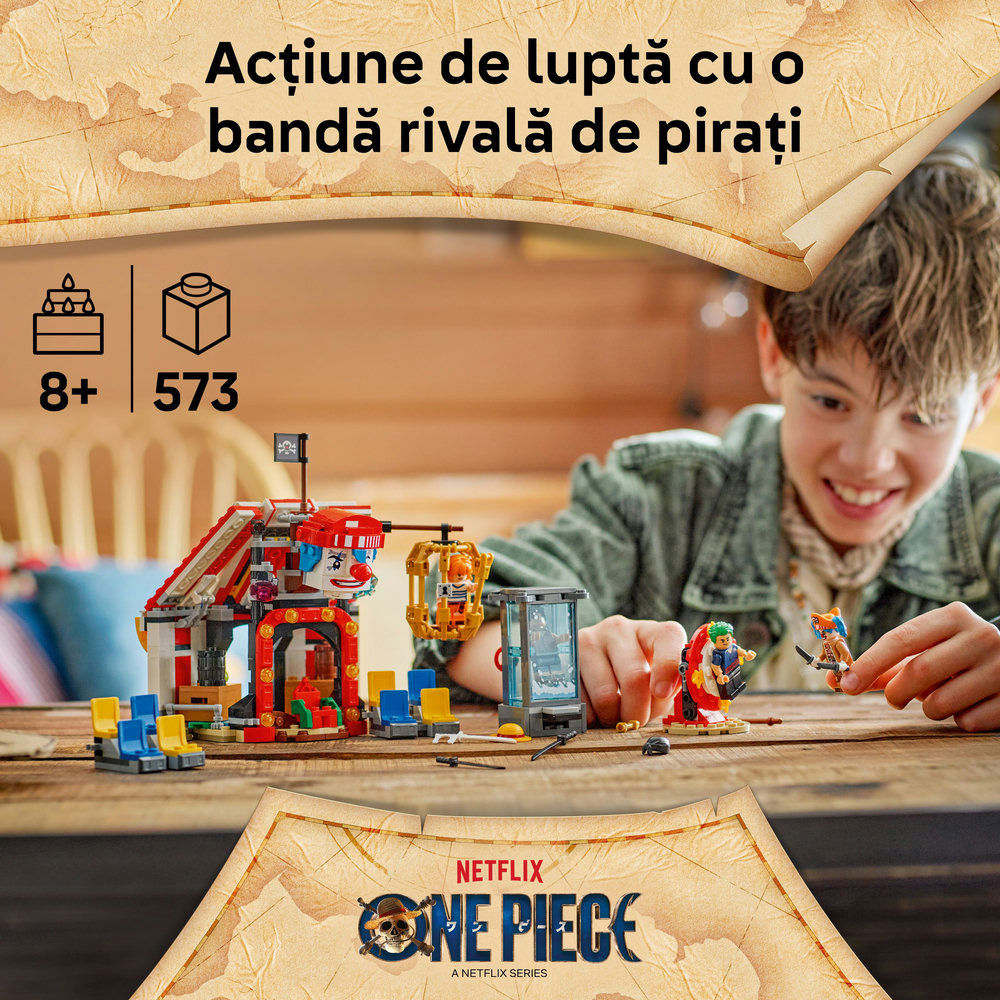 LEGO One Piece: Cortul de circ al clovnului Buggy 756370, 8 ani+, 573 piese