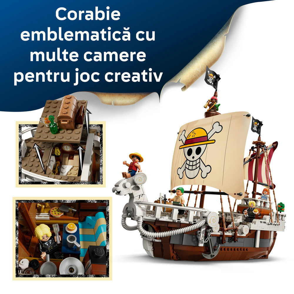 LEGO ONE PIECE: Corabia de pirati Fasneata Merry 75639, 10 ani+, 1376 piese