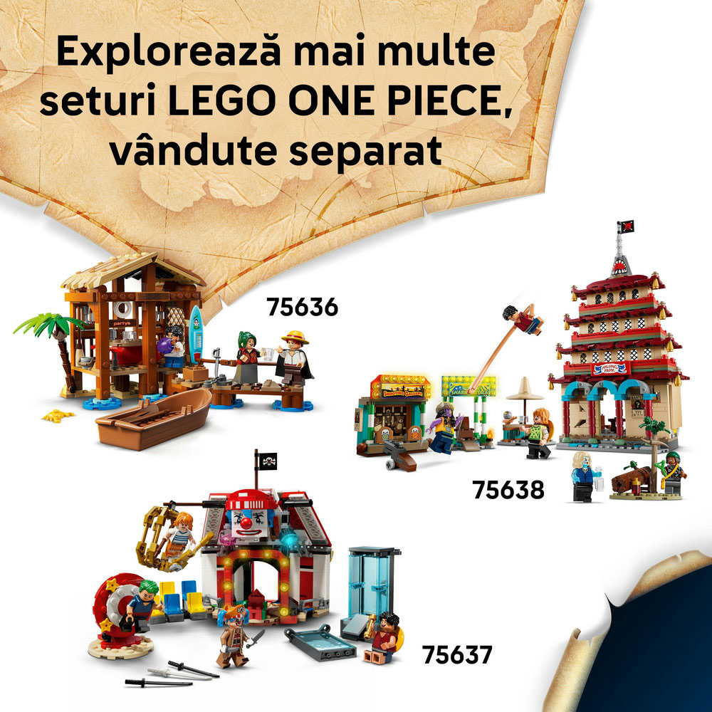 LEGO ONE PIECE: Corabia de pirati Fasneata Merry 75639, 10 ani+, 1376 piese