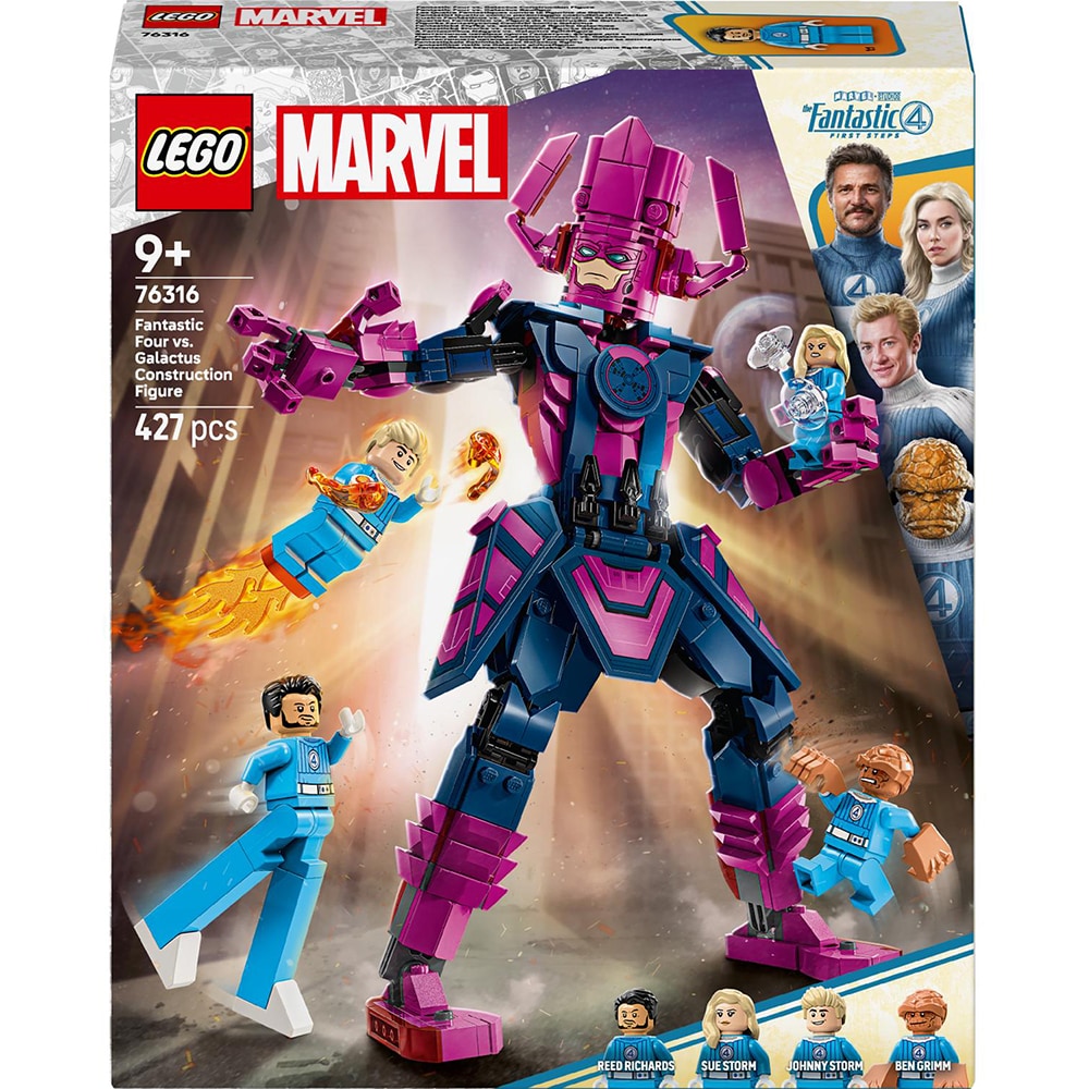 LEGO Marvel: Figurina de constructie - Cei patru fantastici vs. Galactus 76316, 9 ani+, 427 piese