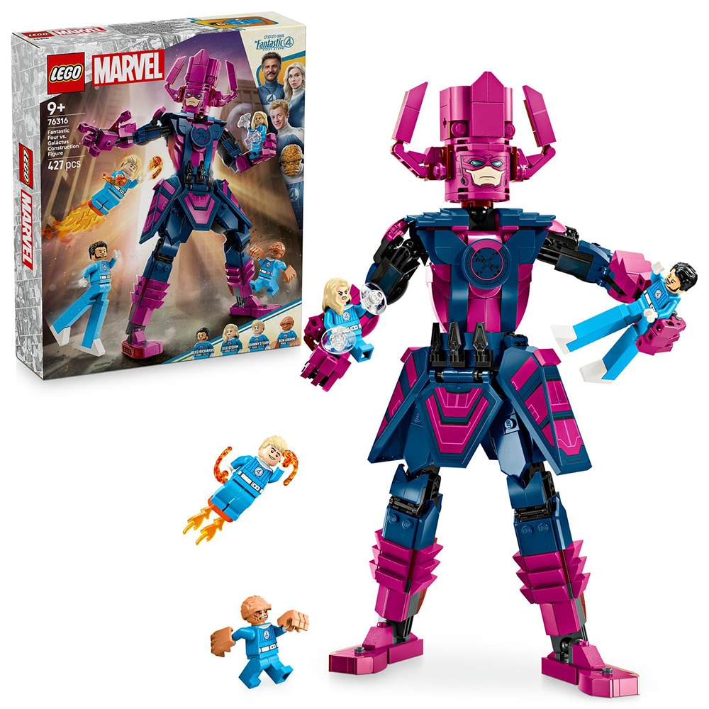 LEGO Marvel: Figurina de constructie - Cei patru fantastici vs. Galactus 76316, 9 ani+, 427 piese