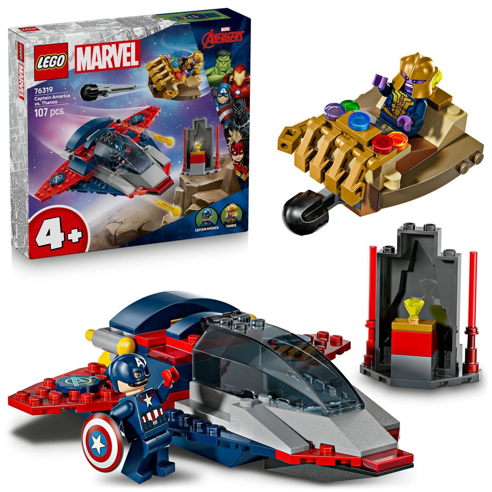 LEGO Marvel: Capitanul America vs Thanos 76319, 4 ani+, 107 piese