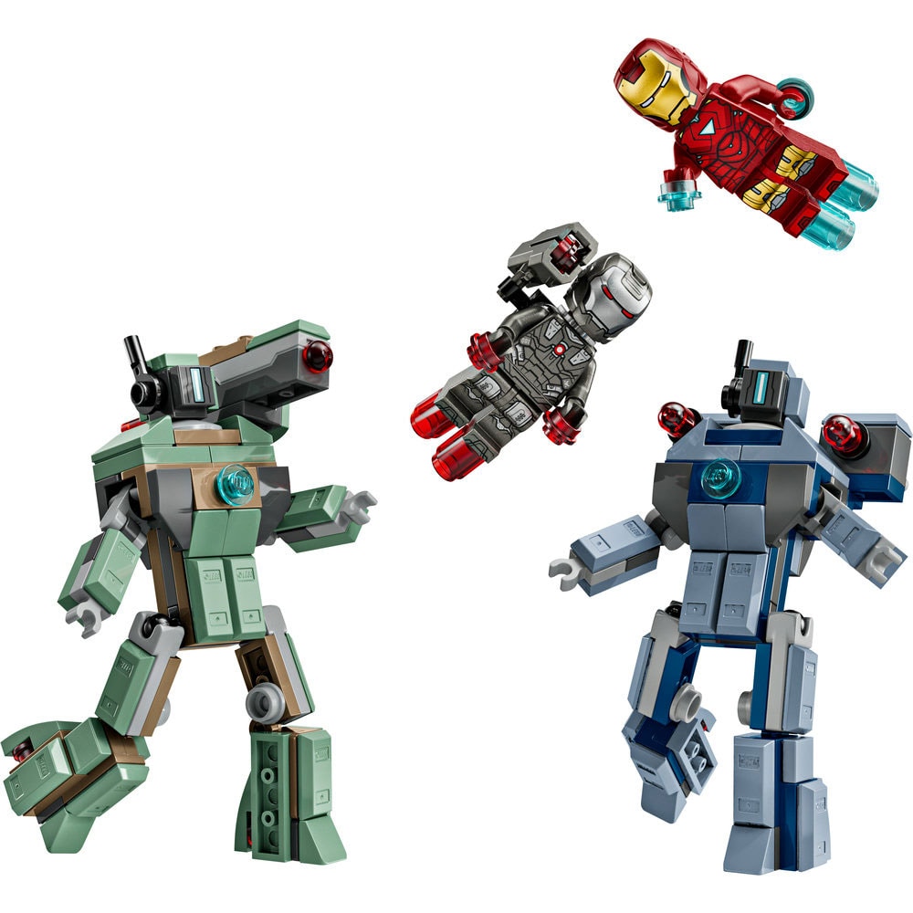 LEGO Marvel: Iron Man si War Machine vs dronele Hammer 76320, 7 ani+, 204 piese