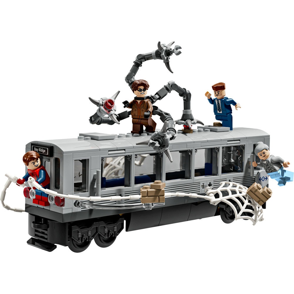 LEGO Marvel: Lupta de pe acoperisul trenului dintre Omul-Paianjen si Doc Ock 76321, 9 ani+, 393 piese
