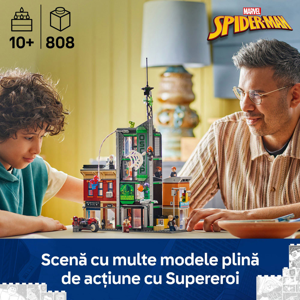 LEGO Marvel: Omul-Paianjen vs Oscorp 76324, 10 ani+, 808 piese