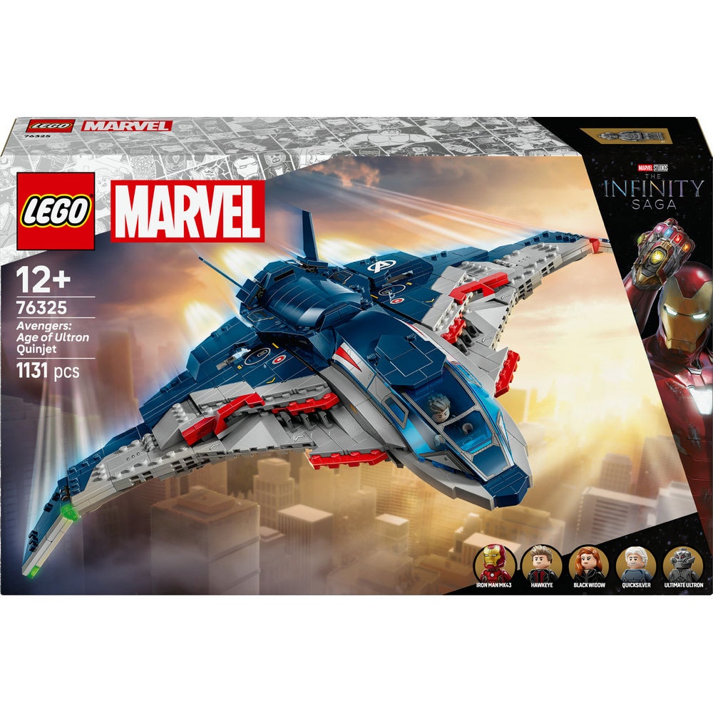 LEGO Marvel: Quinjet din Razbunatorii - Sub semnul lui Ultron 76325, 12 ani+, 1131 piese