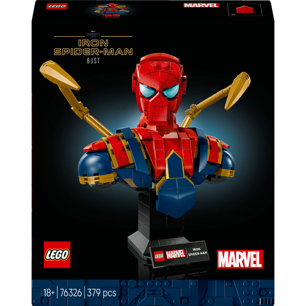 LEGO Marvel: Bustul lui Iron Spider-Man 76326, 18 ani+, 379 piese