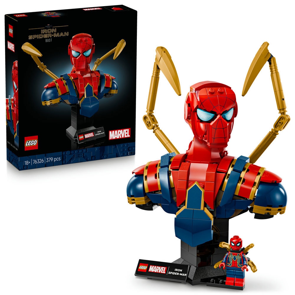 LEGO Marvel: Bustul lui Iron Spider-Man 76326, 18 ani+, 379 piese