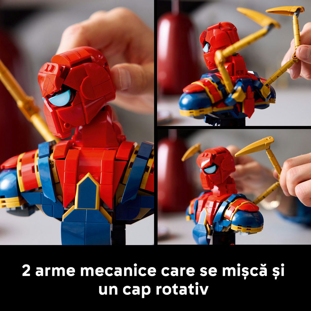 LEGO Marvel: Bustul lui Iron Spider-Man 76326, 18 ani+, 379 piese