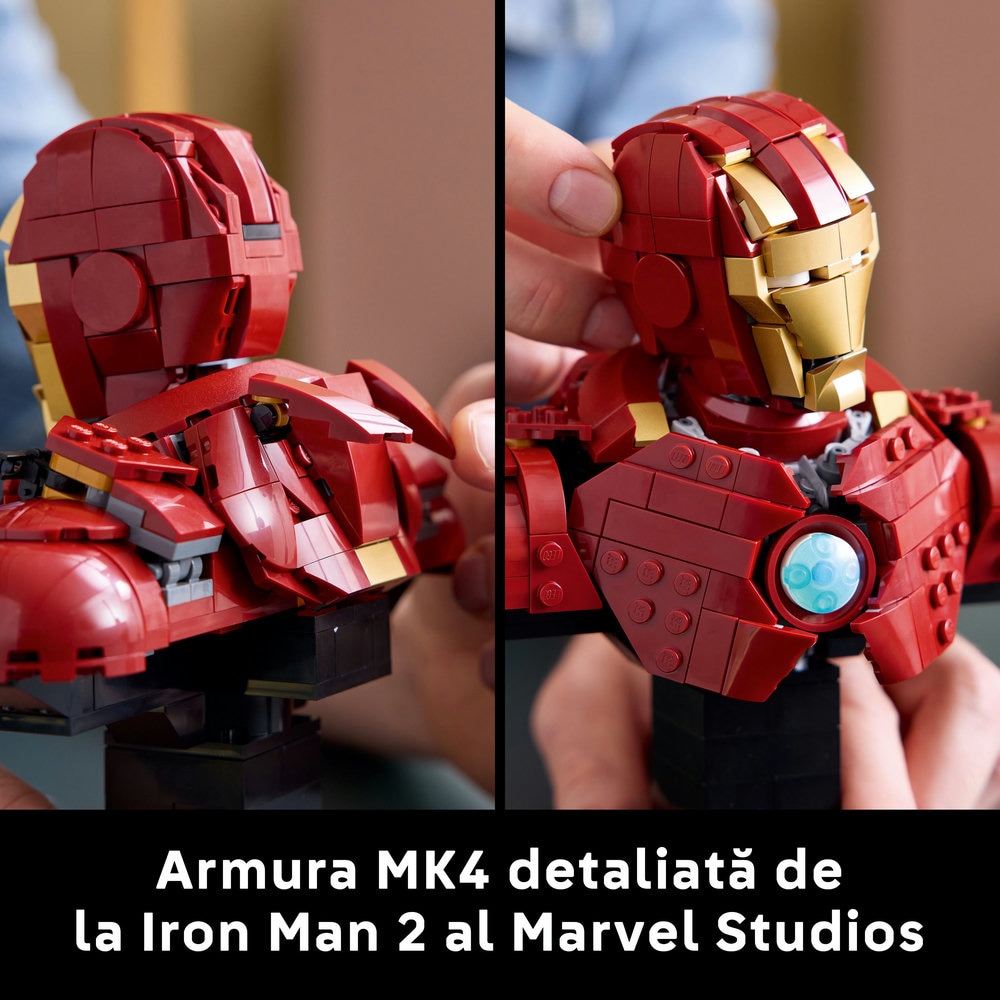 LEGO Marvel: Bust Iron Man MK4 76327, 18 ani+, 436 piese
