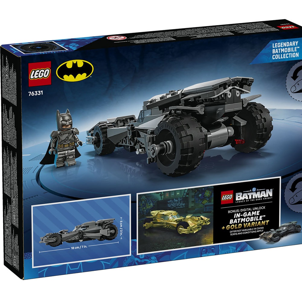 LEGO DC: Batmobilul din Batman vs Superman 76331, 9 ani+, 220 piese