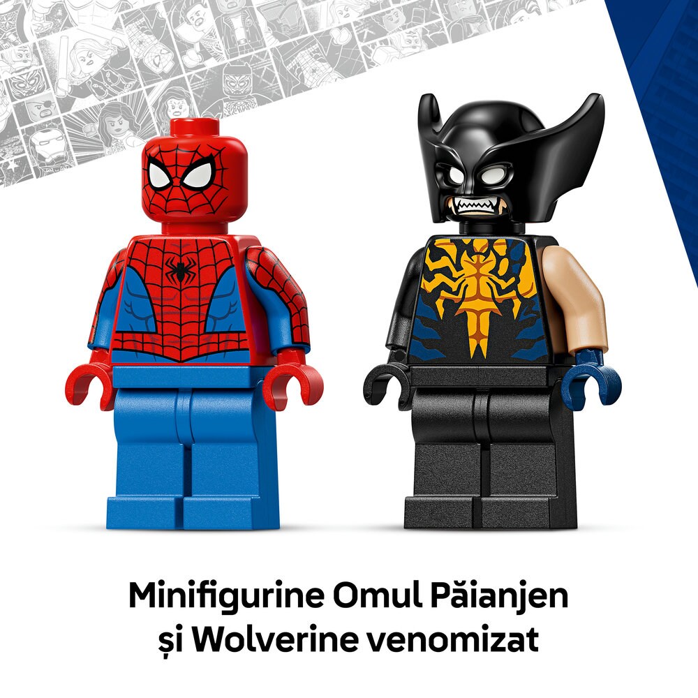 LEGO Marvel: Omul Paianjen in masina vs Wolverine venomizat 76336, 7 ani+, 134 piese