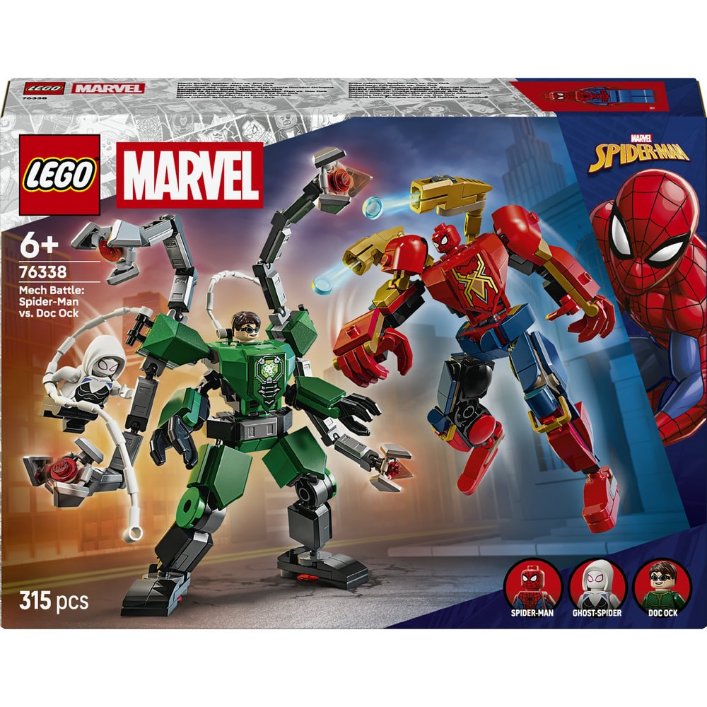 LEGO Marvel: Batalia robotilor: Omul Paianjen vs Doc Ock 76338, 6 ani+, 315 piese