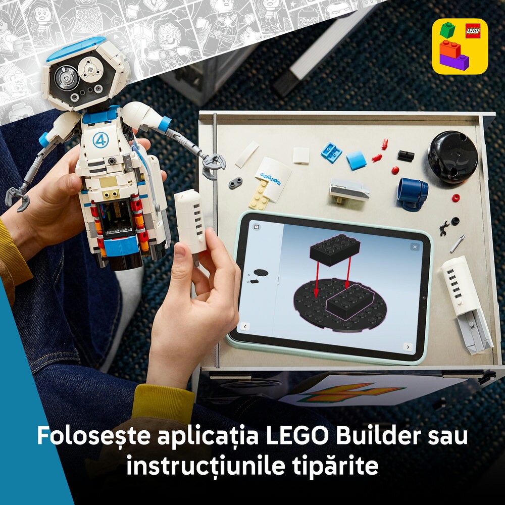 LEGO Super Heroes: Cei 4 Fantastici H.E.R.B.I.E. 76339, 10 ani+, 747 piese