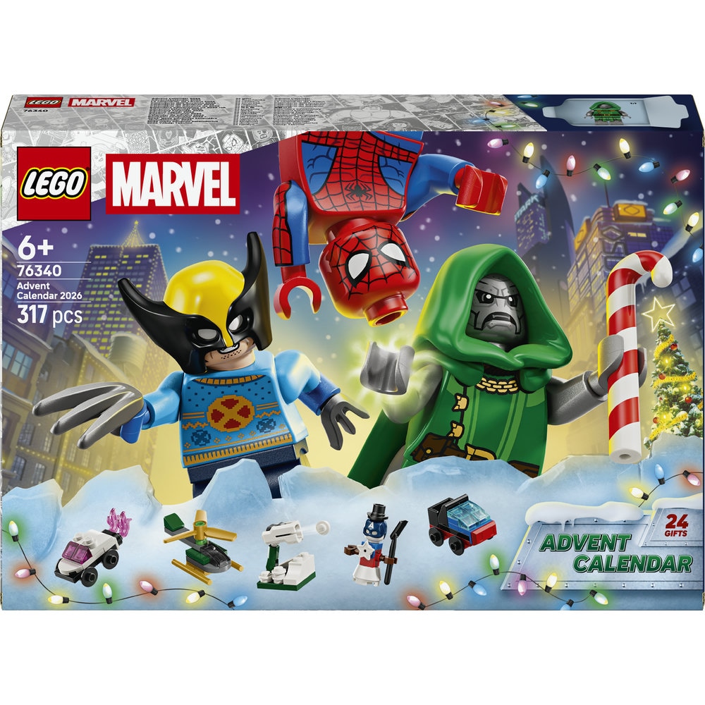LEGO Marvel: Calendar de advent 2026 76340, 6 ani+, 317 piese