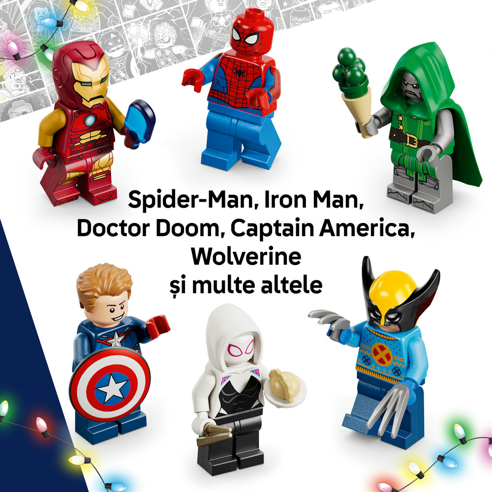 LEGO Marvel: Calendar de advent 2026 76340, 6 ani+, 317 piese