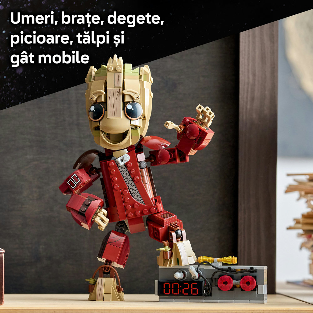 LEGO Super Heroes: Groot in uniforma Ravager 76341, 10 ani+, 604 piese