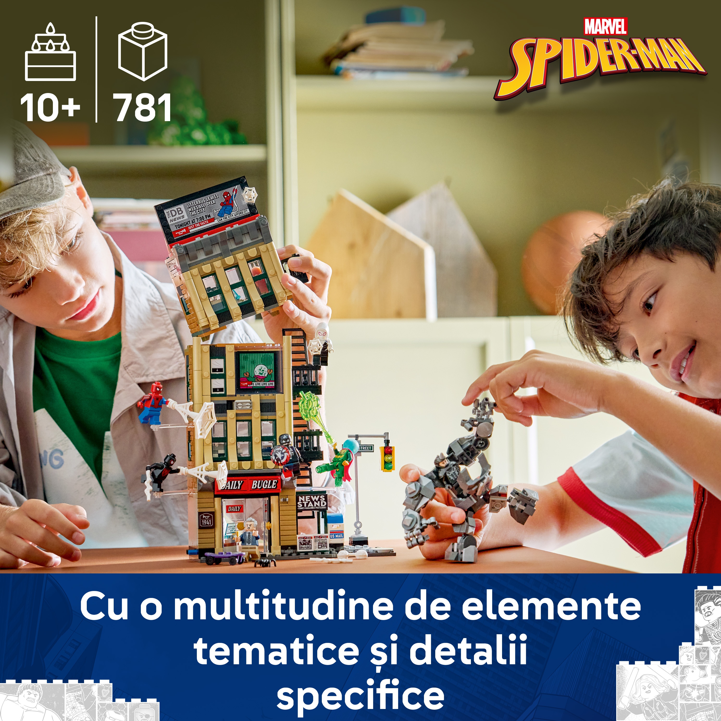 LEGO Marvel: Omul Paianjen vs Mysterio - Daily Bugle 76342, 10 ani+, 781 piese