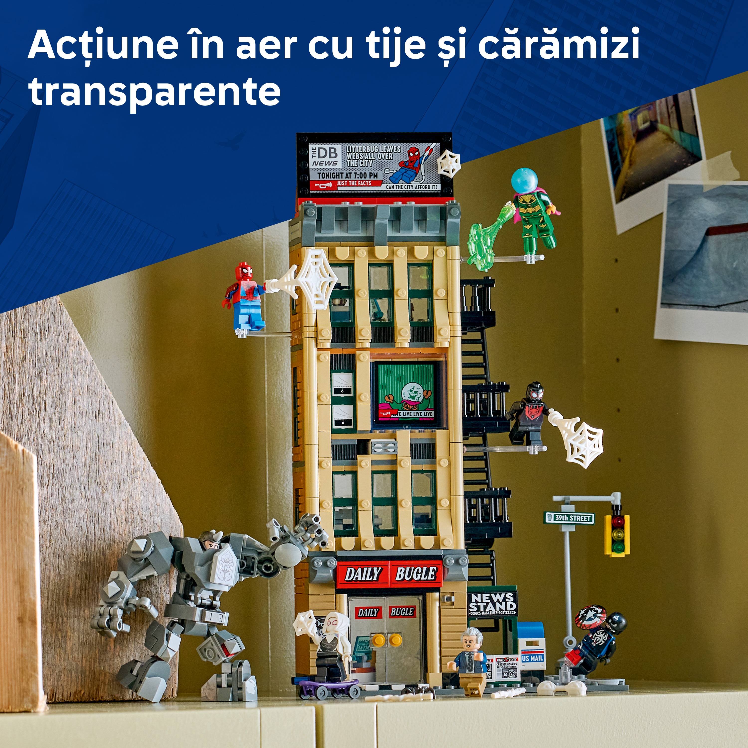 LEGO Marvel: Omul Paianjen vs Mysterio - Daily Bugle 76342, 10 ani+, 781 piese