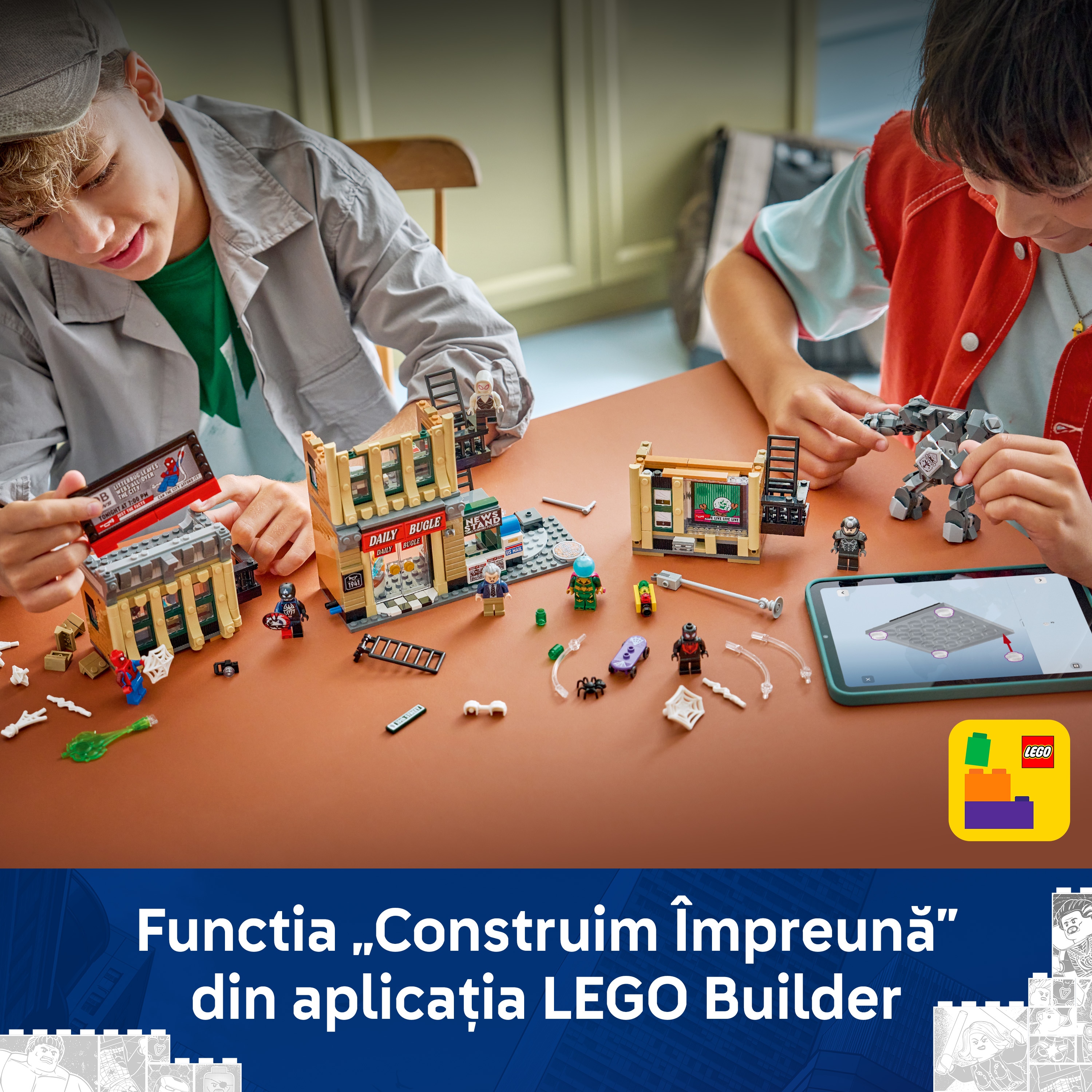 LEGO Marvel: Omul Paianjen vs Mysterio - Daily Bugle 76342, 10 ani+, 781 piese