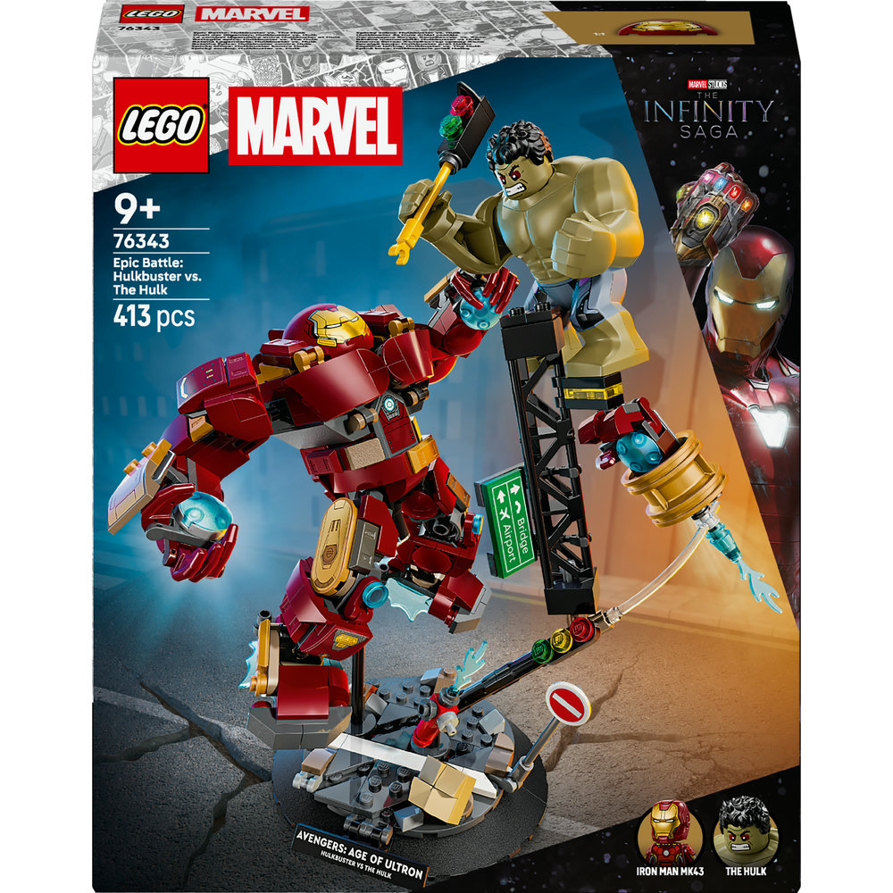 LEGO Marvel: Batalie memorabila - Hulkbuster vs Hulk 76343, 9 ani+, 413 piese