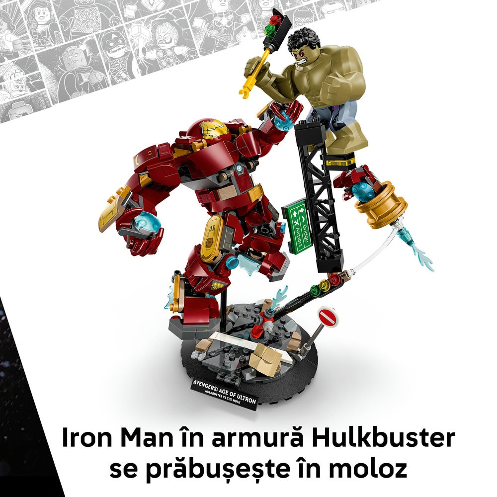 LEGO Marvel: Batalie memorabila - Hulkbuster vs Hulk 76343, 9 ani+, 413 piese