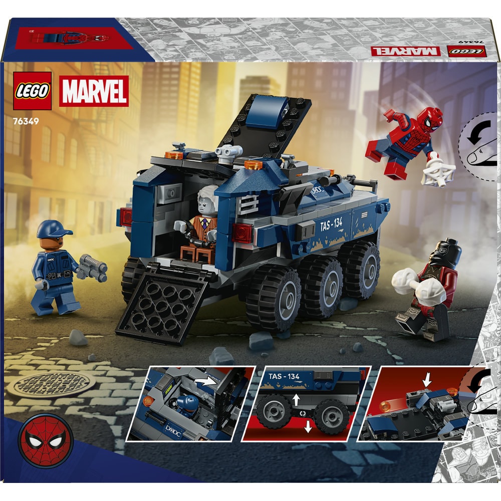 LEGO Marvel: Urmarire cu Omul Paianjen si masina inchisorii 76349, 8 ani+, 367 piese