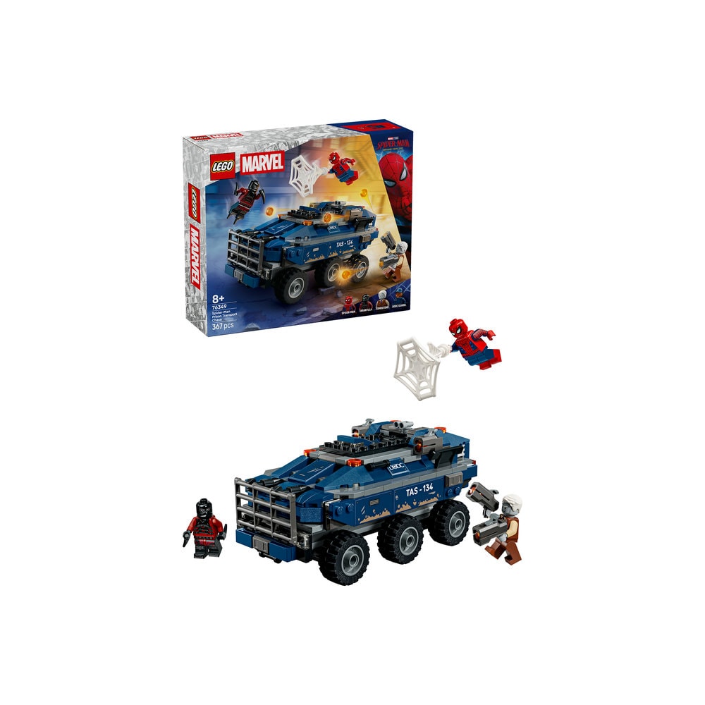 LEGO Marvel: Urmarire cu Omul Paianjen si masina inchisorii 76349, 8 ani+, 367 piese