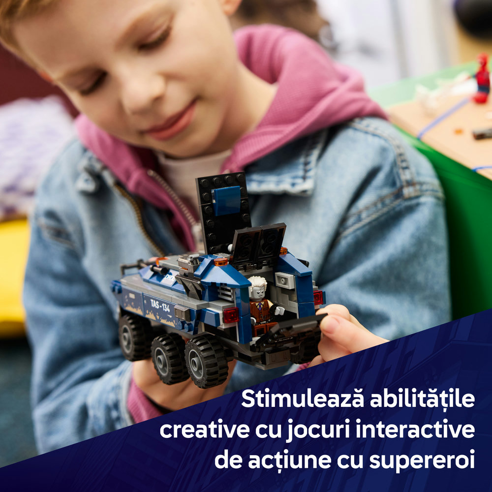 LEGO Marvel: Urmarire cu Omul Paianjen si masina inchisorii 76349, 8 ani+, 367 piese