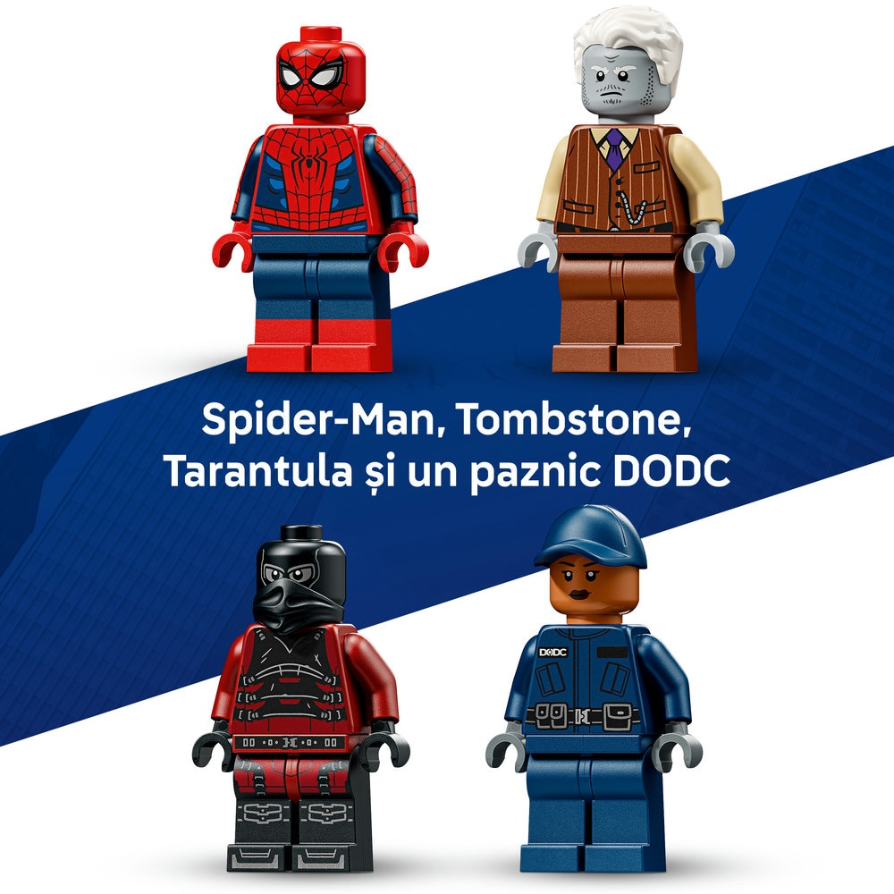 LEGO Marvel: Urmarire cu Omul Paianjen si masina inchisorii 76349, 8 ani+, 367 piese