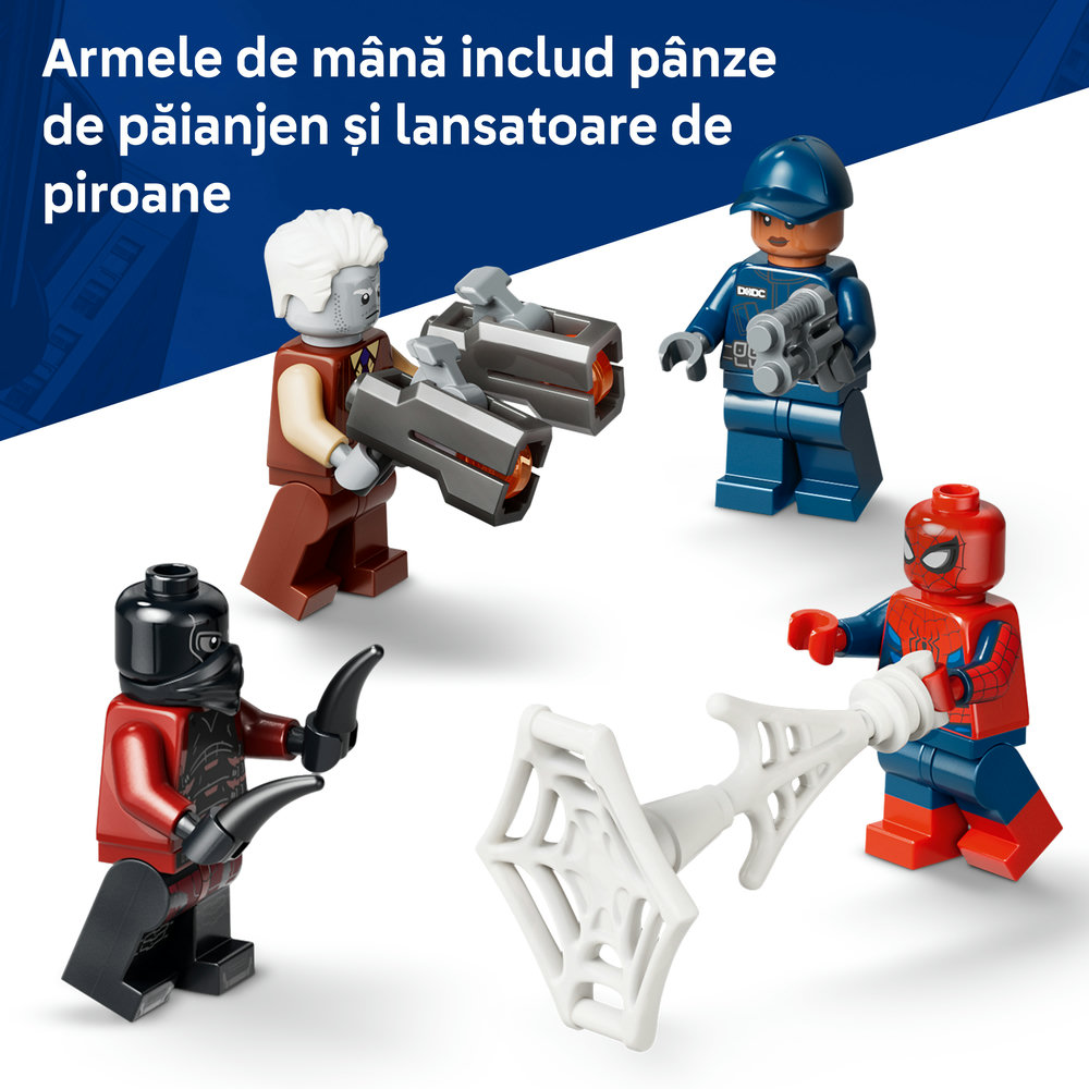 LEGO Marvel: Urmarire cu Omul Paianjen si masina inchisorii 76349, 8 ani+, 367 piese