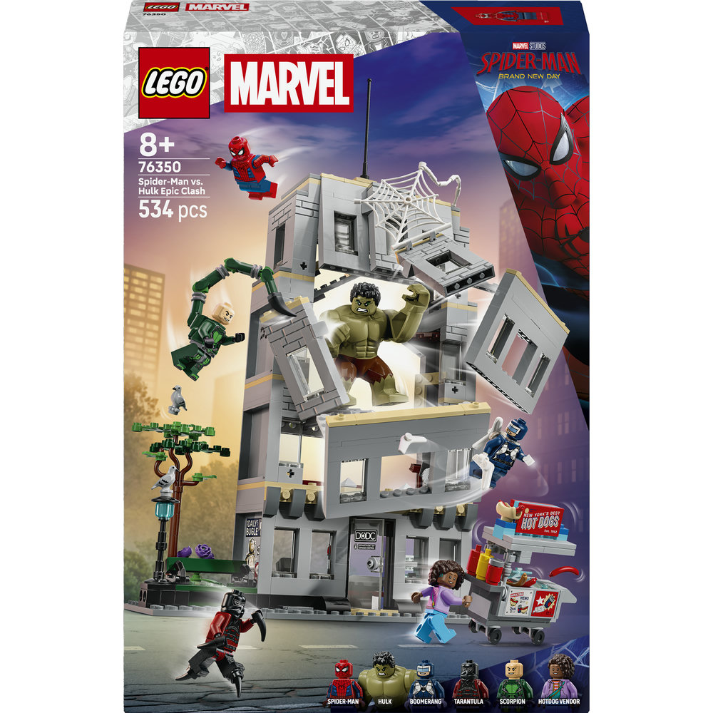 LEGO Marvel: Confruntarea memorabila dintre Omul-Paianjen si Hulk 76350, 8 ani+, 534 piese