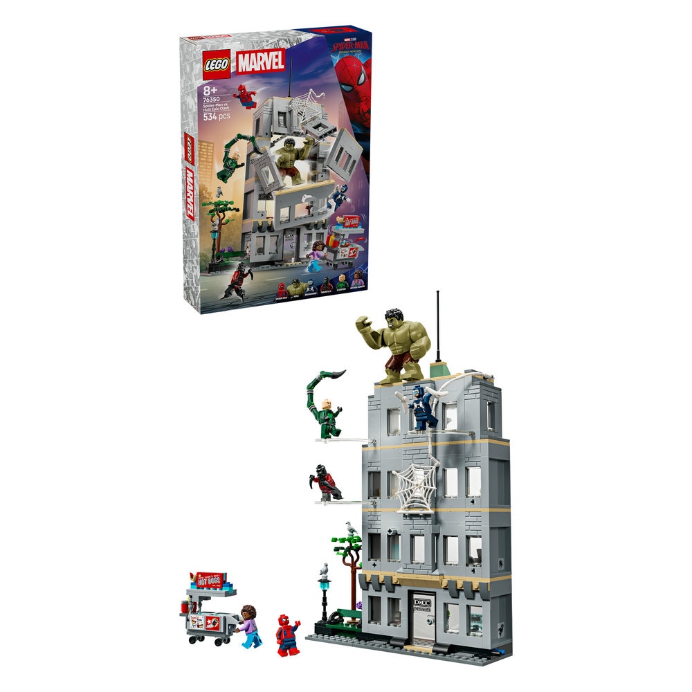 LEGO Marvel: Confruntarea memorabila dintre Omul-Paianjen si Hulk 76350, 8 ani+, 534 piese