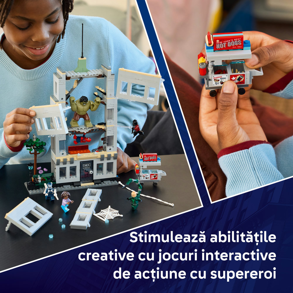 LEGO Marvel: Confruntarea memorabila dintre Omul-Paianjen si Hulk 76350, 8 ani+, 534 piese