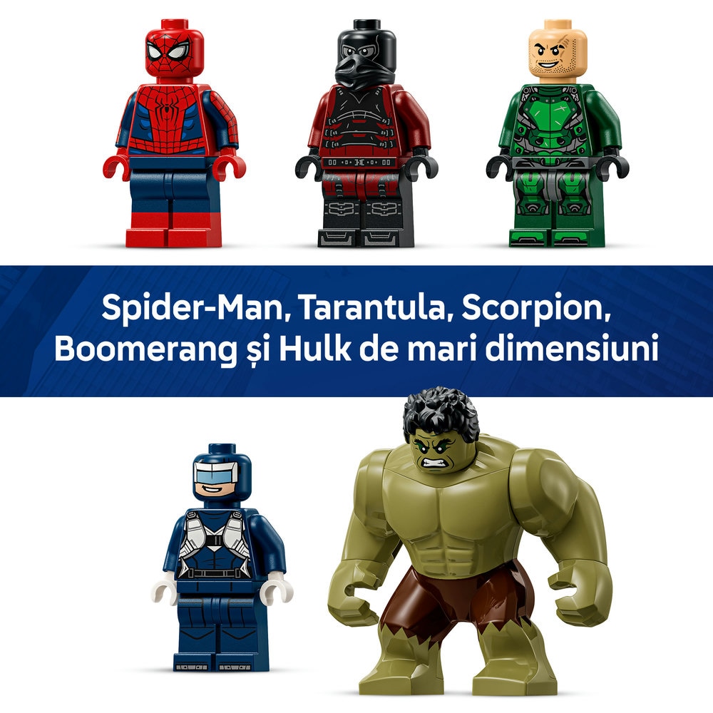 LEGO Marvel: Confruntarea memorabila dintre Omul-Paianjen si Hulk 76350, 8 ani+, 534 piese