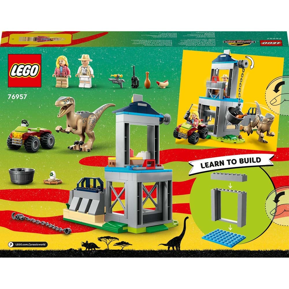 LEGO Jurassic World: Evadarea unui Velociraptor 76957, 4 ani+, 137 piese