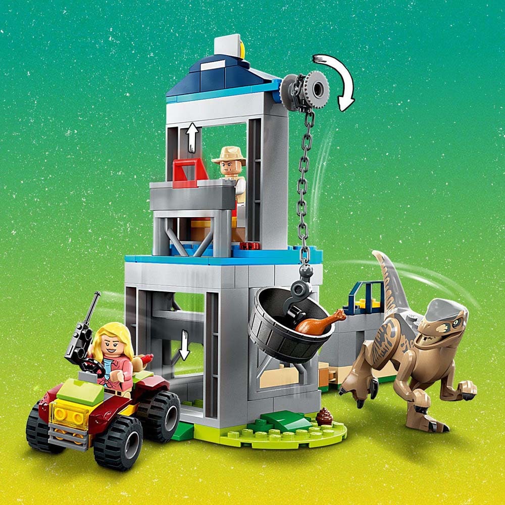LEGO Jurassic World: Evadarea unui Velociraptor 76957, 4 ani+, 137 piese