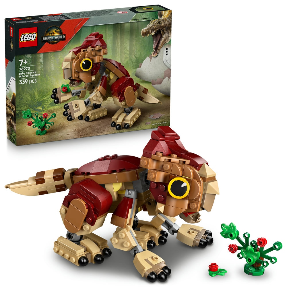 LEGO Jurassic World: Puiul de dinozaur Dolores - Aquilops 76970, 7 ani+, 339 piese