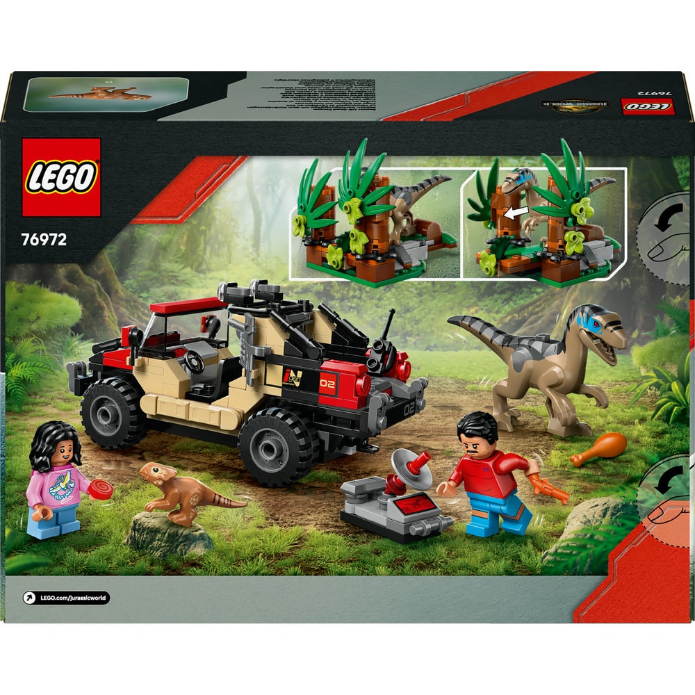 LEGO Jurassic World: Evadare off-road din calea unui Velociraptor 76972, 6 ani+, 285 piese