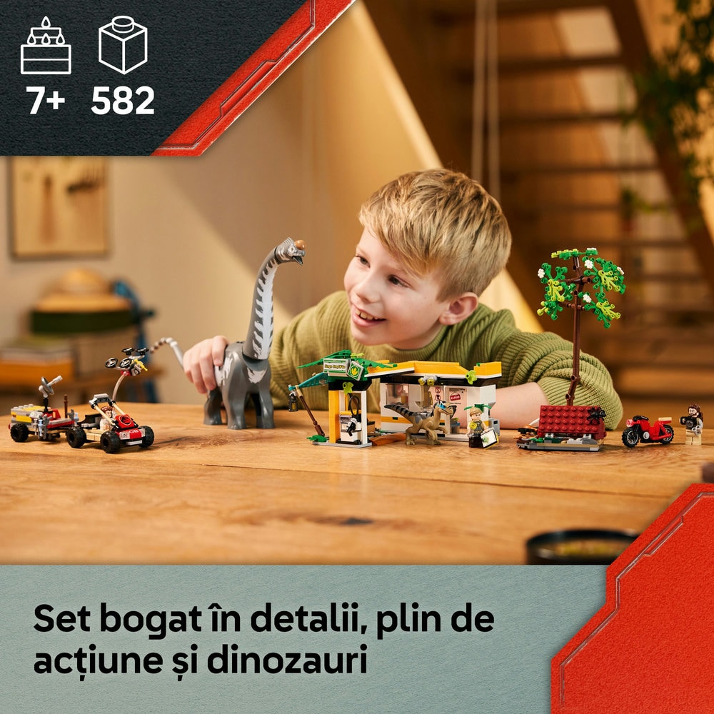 LEGO Jurassic World: Misiune de urmarire a unui Velociraptor si a unui Titanosaurus 76973, 7 ani+, 582 piese