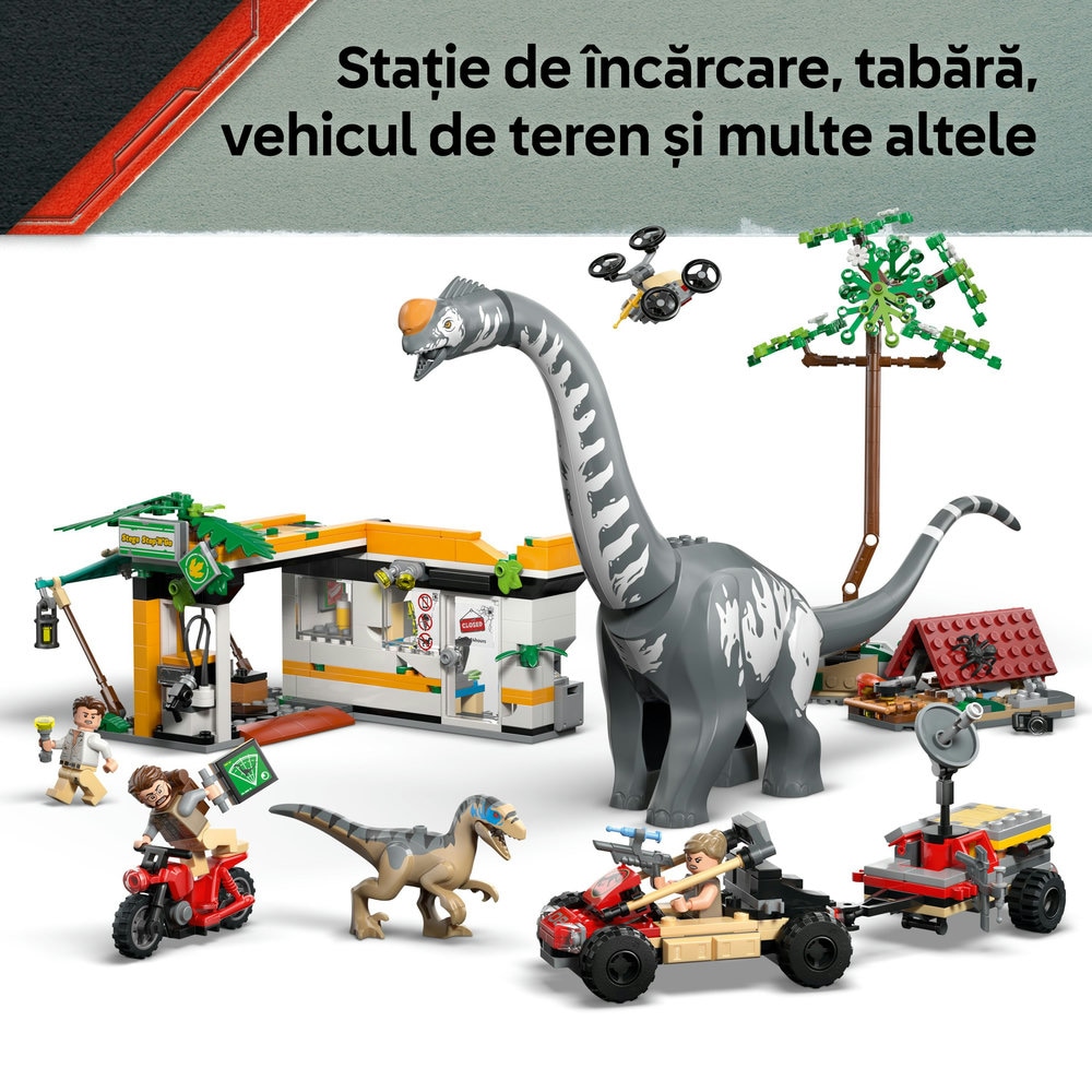 LEGO Jurassic World: Misiune de urmarire a unui Velociraptor si a unui Titanosaurus 76973, 7 ani+, 582 piese