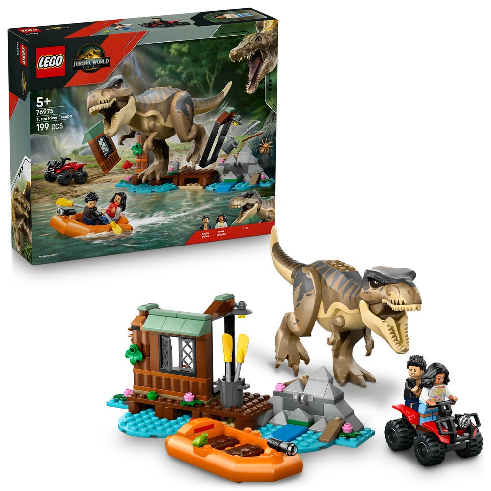 LEGO Jurassic World: Evadare pe rau din calea unui T. rex 76975, 5 ani+, 199 piese