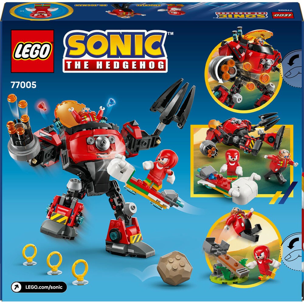 LEGO Sonic The Hedgehog: Knuckles vs. Dr. Eggman si robotul Egg Crusher 77005, 8 ani+, 350 piese