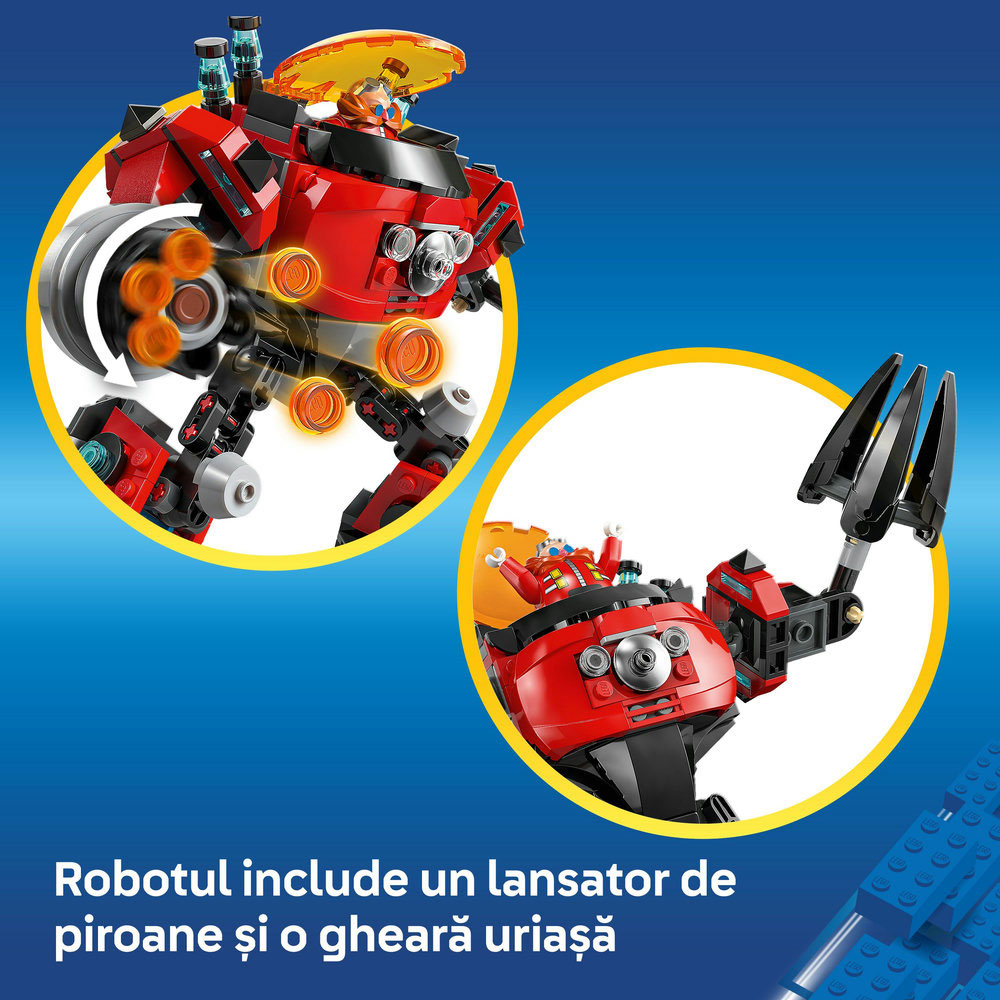 LEGO Sonic The Hedgehog: Knuckles vs. Dr. Eggman si robotul Egg Crusher 77005, 8 ani+, 350 piese