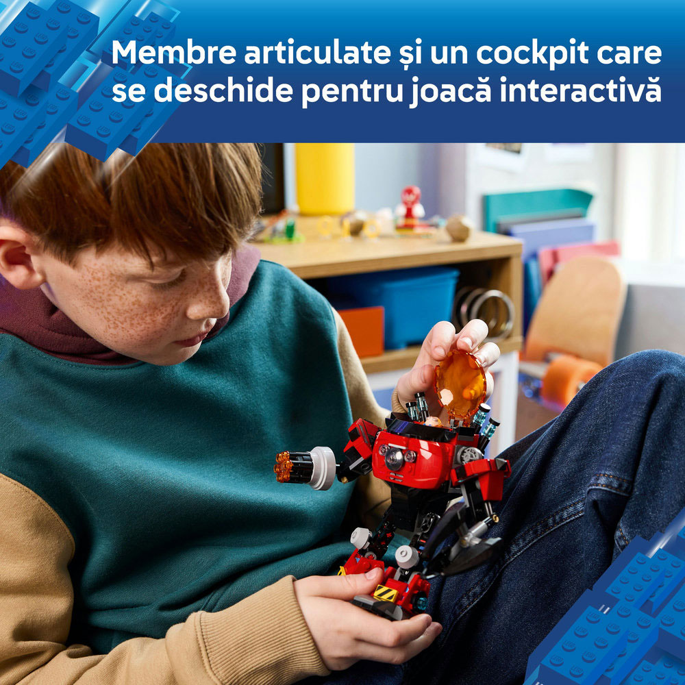 LEGO Sonic The Hedgehog: Knuckles vs. Dr. Eggman si robotul Egg Crusher 77005, 8 ani+, 350 piese