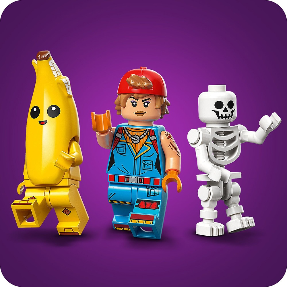 LEGO Fortnite: Tabara lui Peely si Sparkplug 77075, 7 ani+, 250 piese