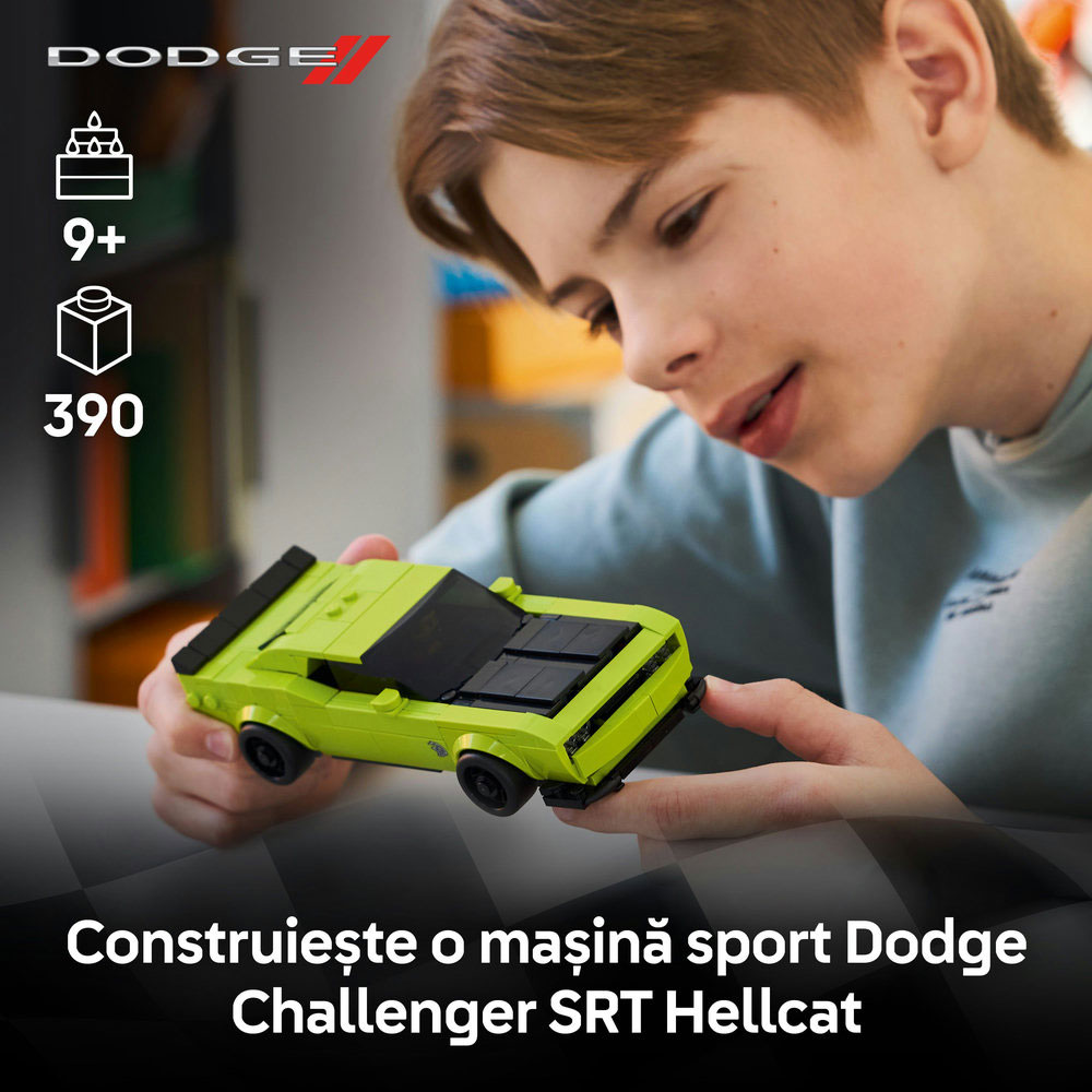 LEGO Speed Champions: Masina sport Dodge Challenger SRT Hellcat 77237, 9 ani+, 390 piese