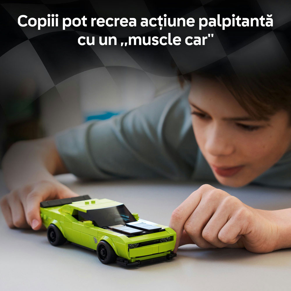 LEGO Speed Champions: Masina sport Dodge Challenger SRT Hellcat 77237, 9 ani+, 390 piese